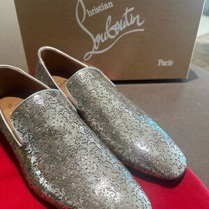 Christian Louboutin Metallic Patterned Loafers